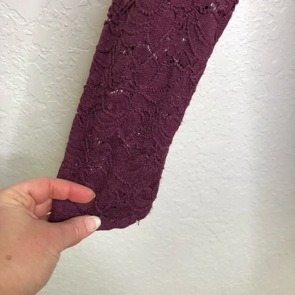 Show Me Your Mumu Tyler Tunic maroon wine purple lace overlay dress size Medium
